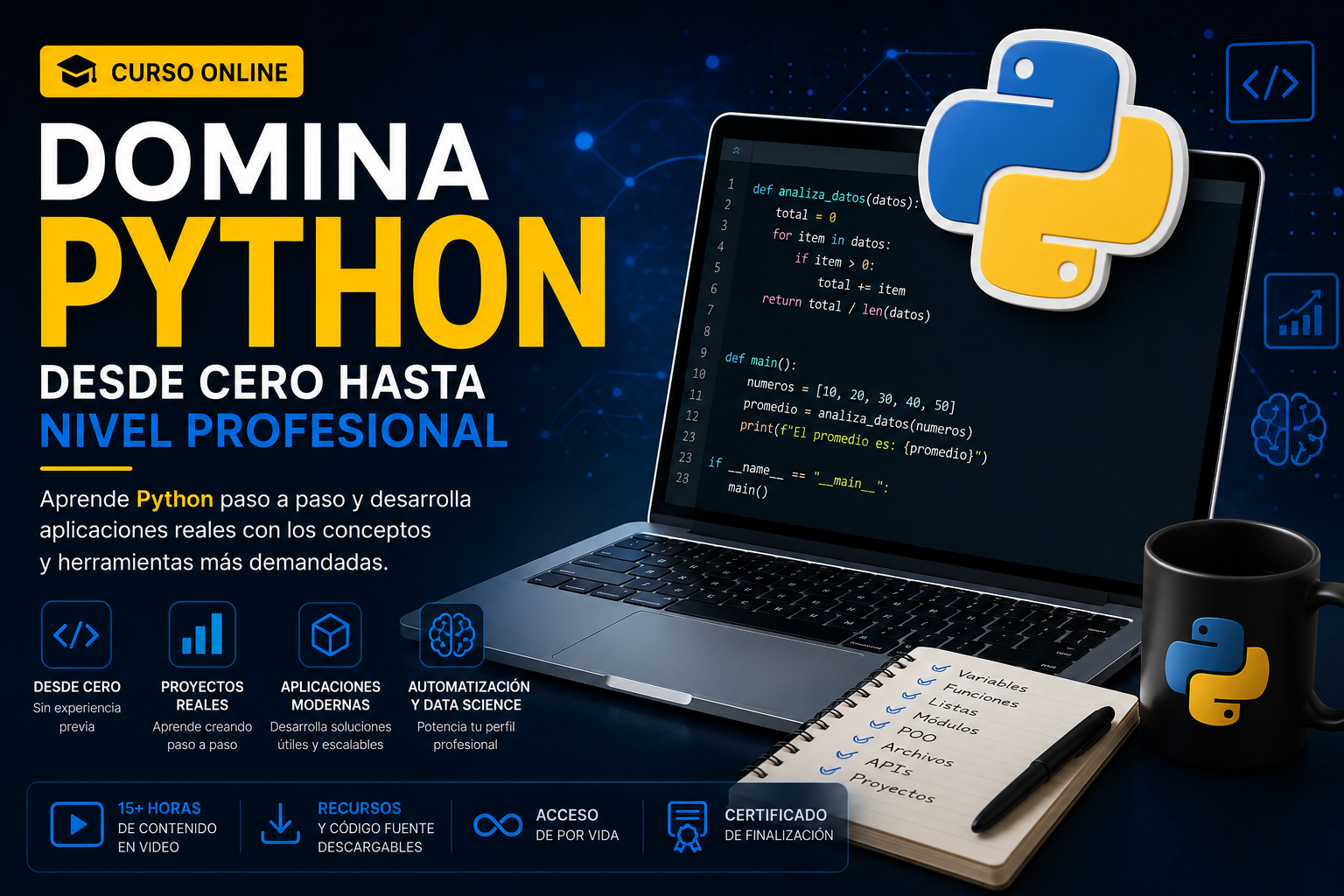 Domina Python Desde Cero: Programación Profesional y Desarrollo de Aplicaciones