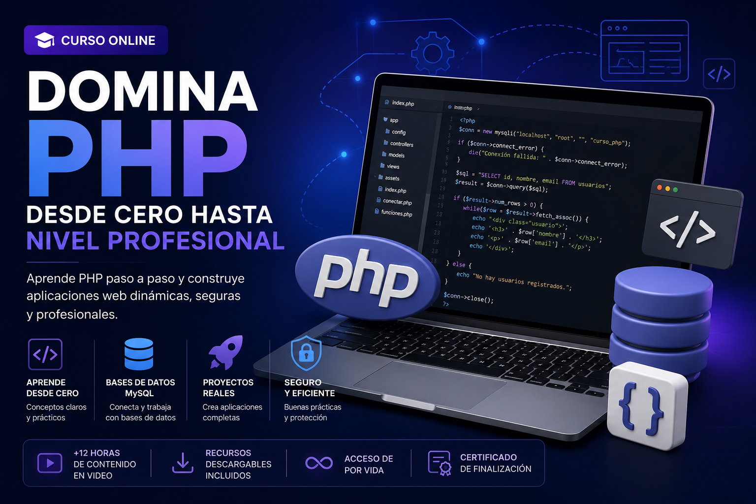 Domina PHP Desde Cero: Desarrolla Aplicaciones Web Profesionales