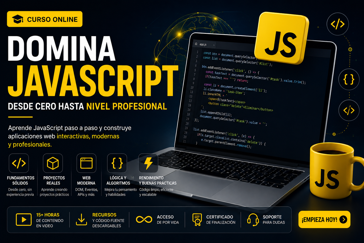 Domina JavaScript Desde Cero: Crea Aplicaciones Web Modernas e Interactivas